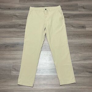Lululemon 33 Pants Beige Khaki ABC Classic Fit Trouser Warpstreme Stretch Golf